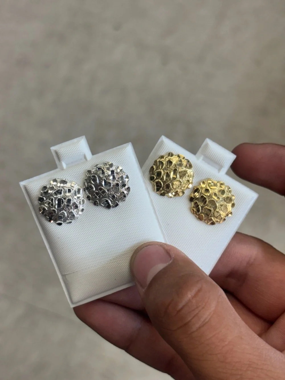925 Silver Medium Nugget Earrings
